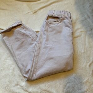 H&M Size‎ 8 Beige Pants Womens High Waisted Elastic Waist Casual Trousers